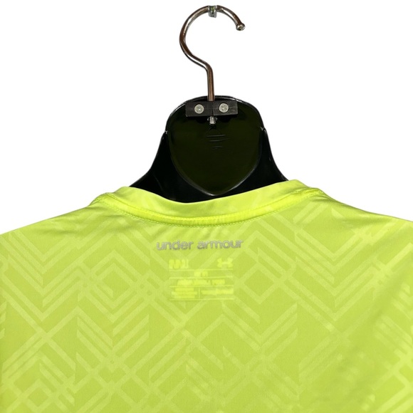 Under Armour, HeatGear Neon Yellow Running Gym Athletic Shirt Women, Large - Picture 8 of 9